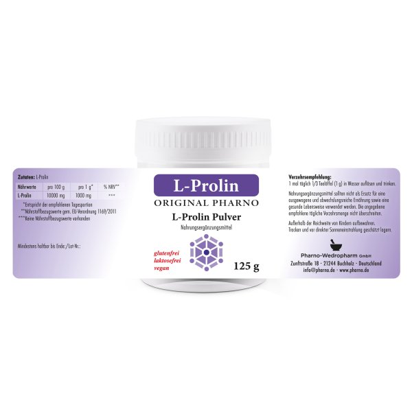 L-Prolin-pulver-125g Etikett